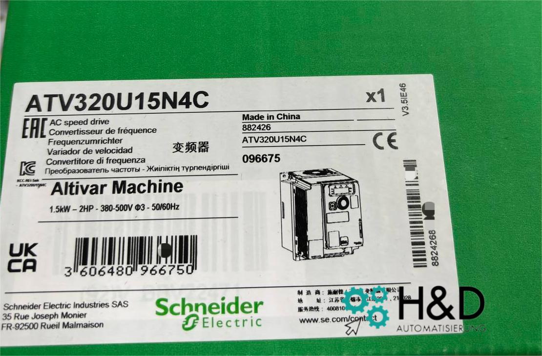 ATV320U15N4C Inversor Schneider Electric ATV320, 1.5kW 【Nuevo y Sellado】