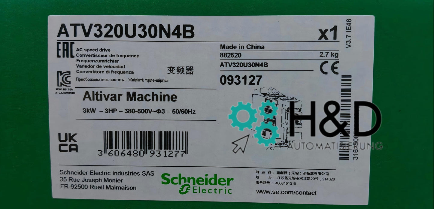 ATV320U30N4B Schneider Electric преобразователь частоты ATV320 3kW