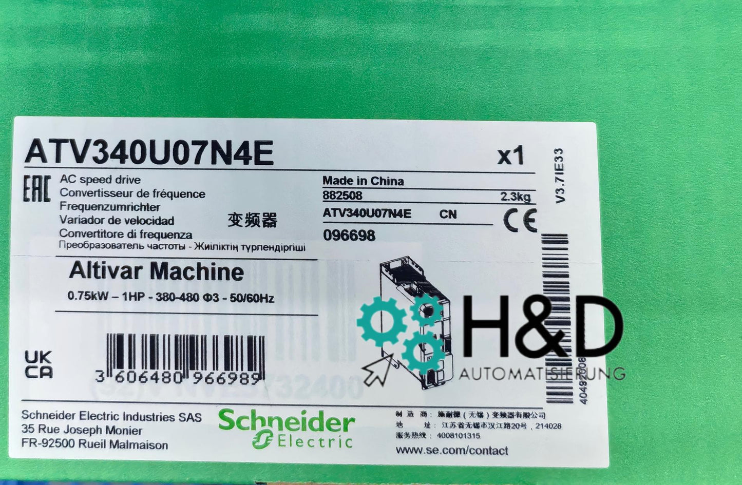 ATV340U07N4E Schneider Electric  Umrichter ATV340, 0.75kW   380-480 V