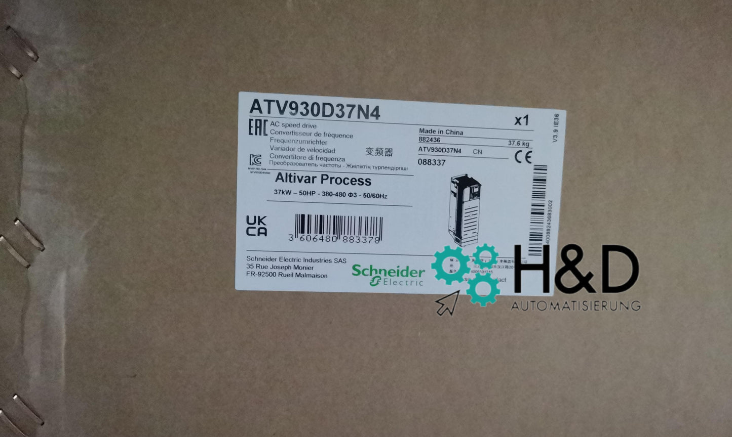 ATV930D37N4   Schneider Electric  Inverter  ATV930  37kW  New and Sealed