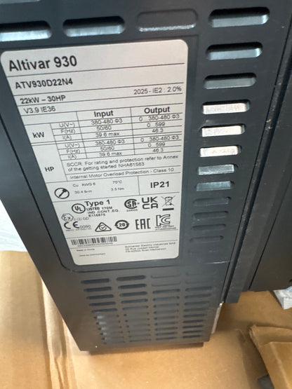 Schneider Electric ATV930D22N4 variateur de fréquence 22 kW/400 V neuf et scellé