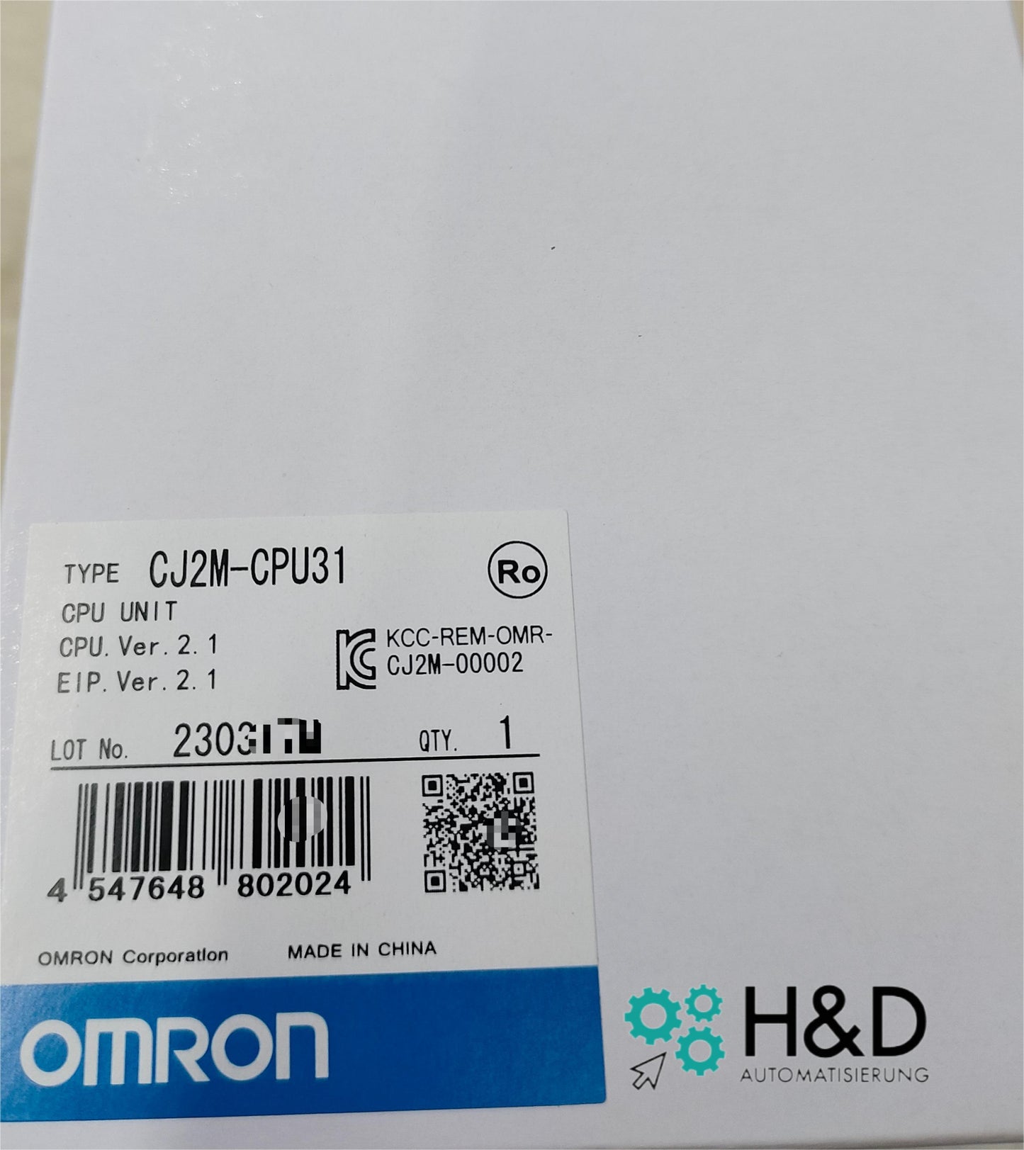 Omron CJ2M-CPU31 – процессор с интегрированным EtherNet/IP, 5 K программных шагов