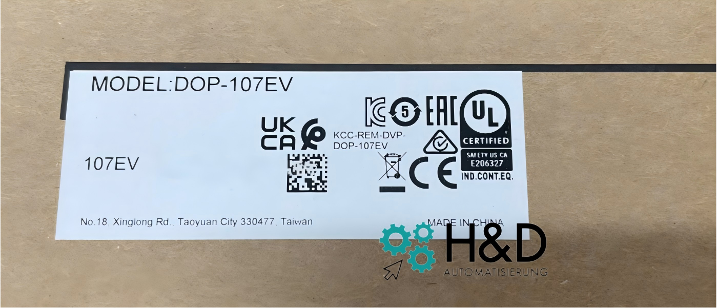Delta DOP-107EV HMI 7" TFT, 800 MHz, USB, RS232/485, DOP-100 Serie