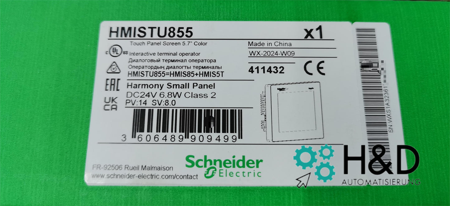 HMISTU855 Panel táctil Schneider Electric de 5,7 pulgadas de ancho Nuevo y sellado