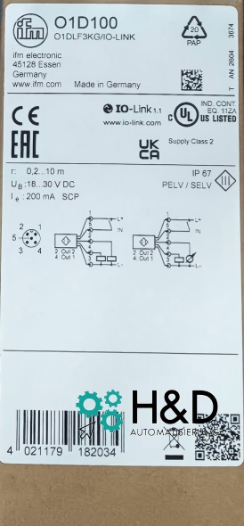 O1D100 IFM Photoelectric Distance Sensor New and Sealed