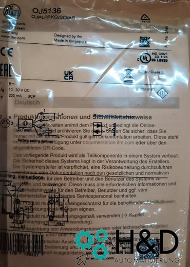 OJ5136 IFM Capteur laser rétro-réfléchissant Neuf et scellé