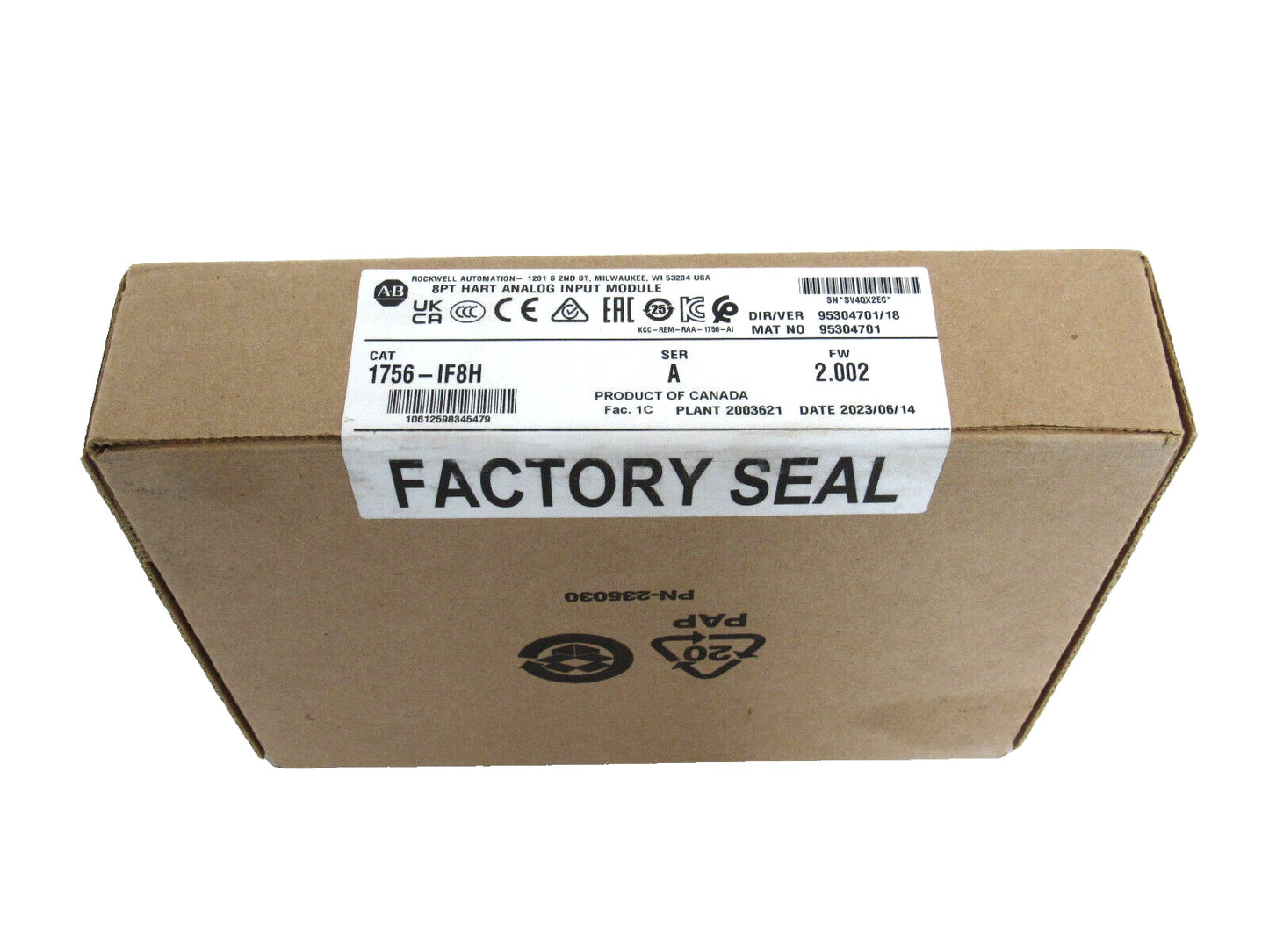 Allen-Bradley 1756-IF8H High-Resolution Analog Input Unit for ControlLogix Programmable Logic Controller